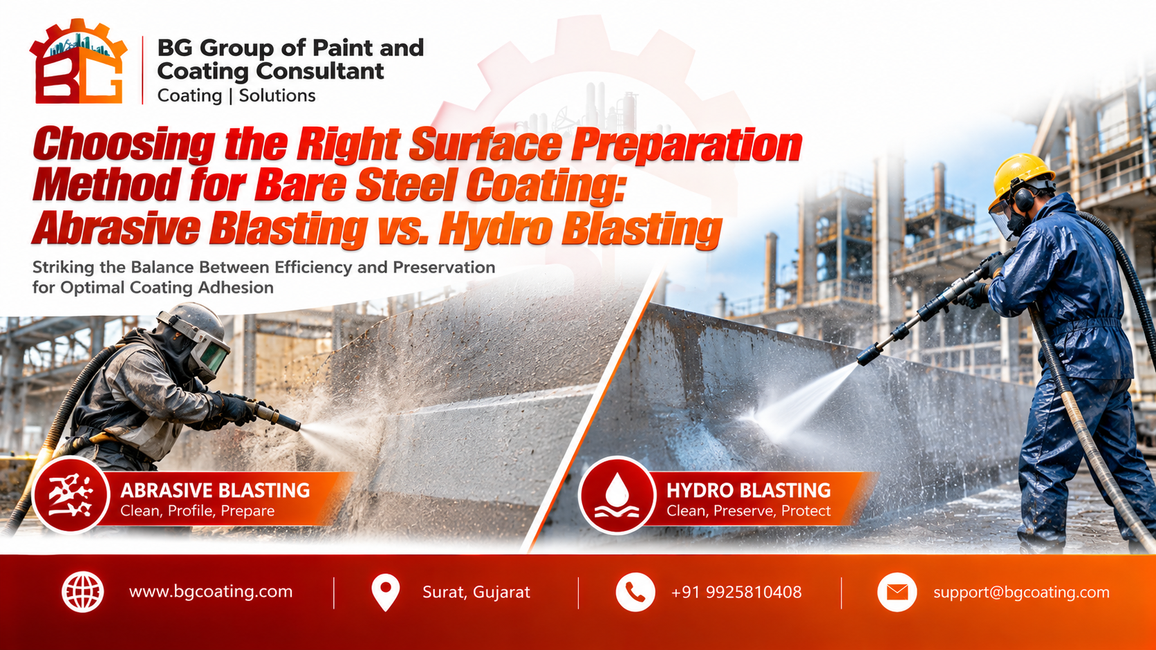 Choosing the Right Surface Preparation Method for Bare Steel Coating: Abrasive Blasting vs. Hydro Blasting