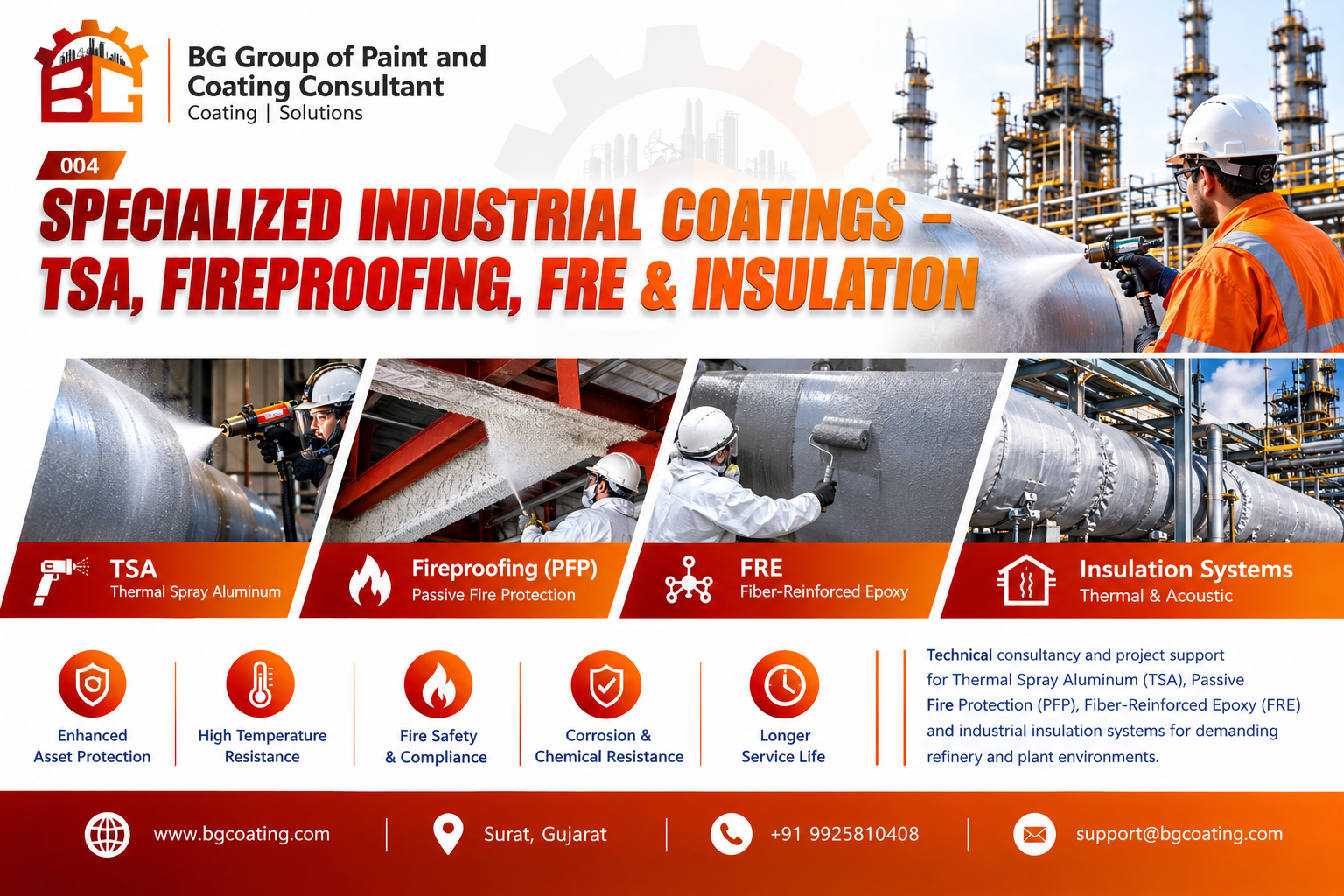 Specialized Industrial Coatings: TSA, Fireproofing, FRE & Insulation